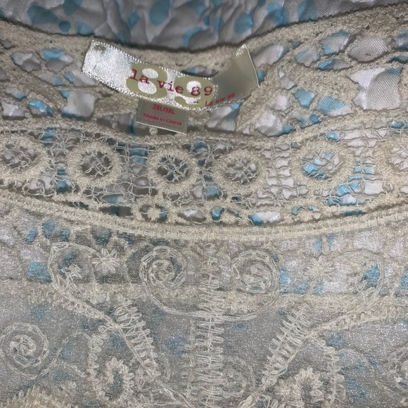 Creme Lace See through Tunic - Picture 3 of 3